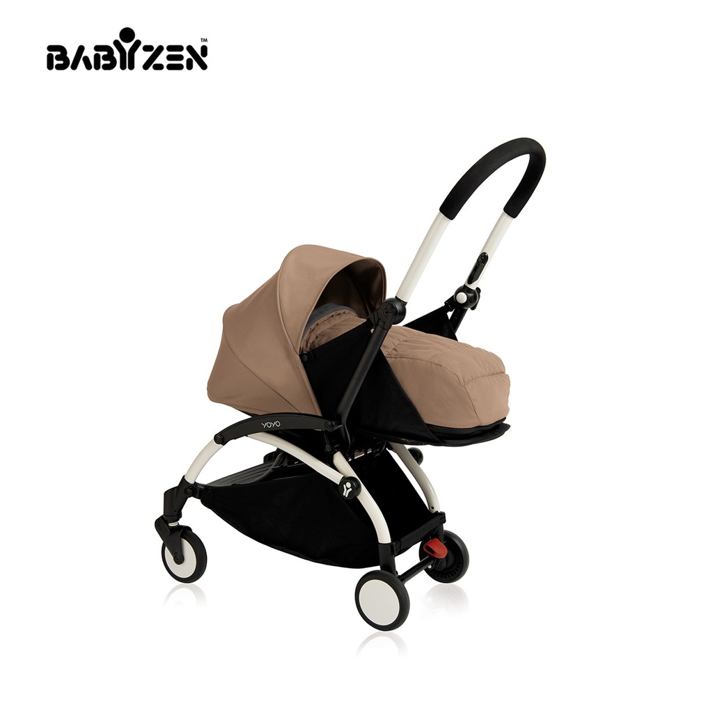 Bộ màn chụp và đệm xe đẩy YOYO 0+ Nâu Kaki Babyzen