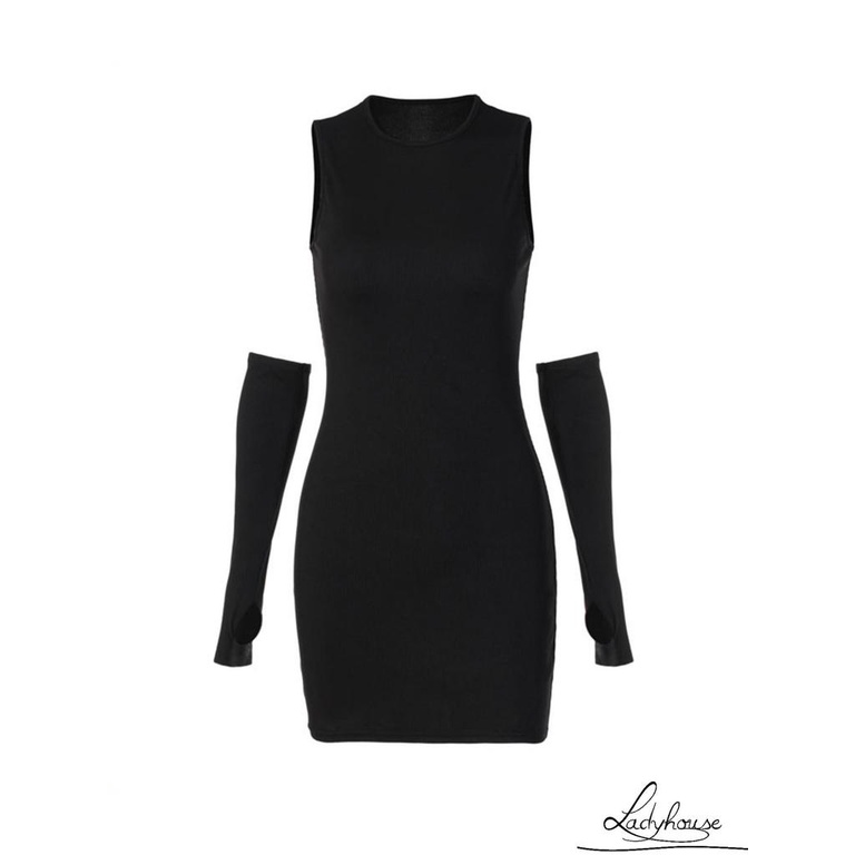 Đầm Ngắn Không Tay Cổ Tròn Màu Trơn Thời Trang Xuân Hè Dành Cho Nữ