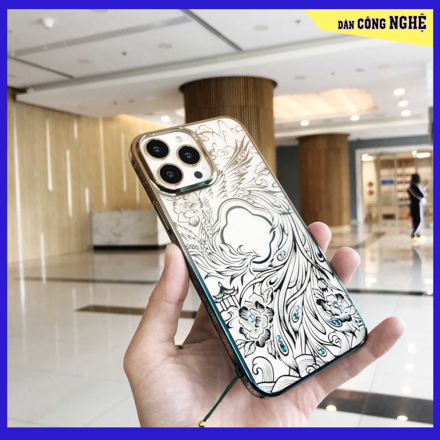 Ốp hình PHƯƠNG HOÀNG đính đá iPhone 13 , 13 Pro ,13 Pro max