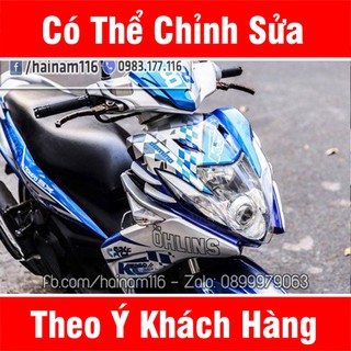 Tem Trùm Nouvo SX Trắng Xanh Ohlins
