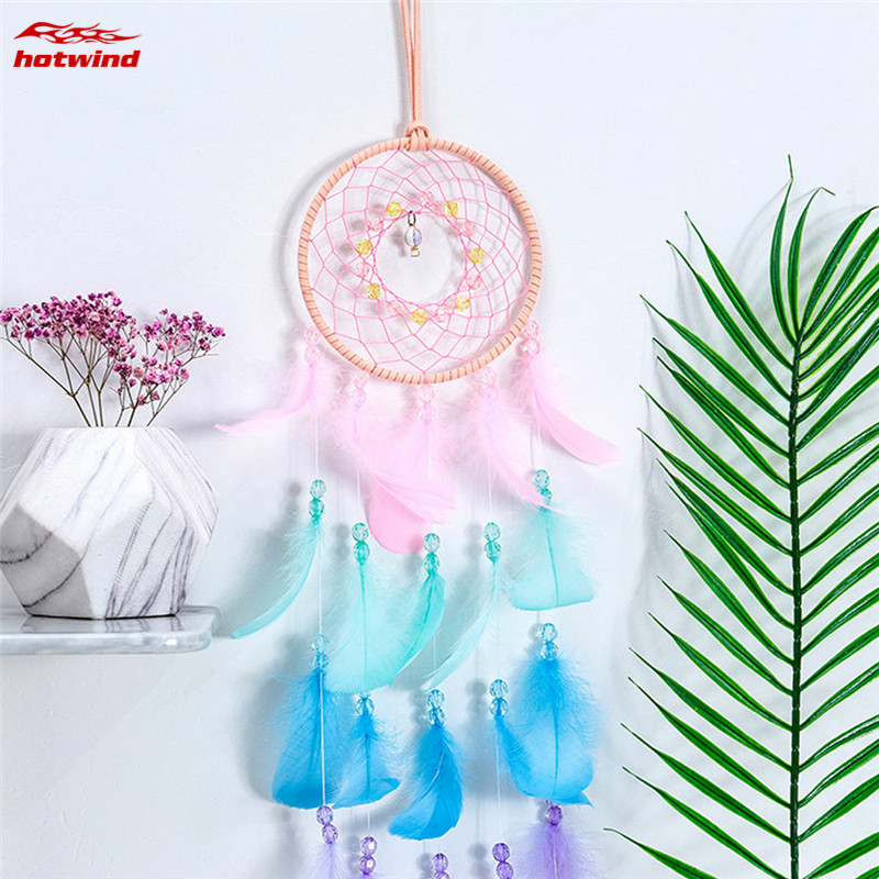 Dreamcatcher tích hợp đèn LED lung linh treo tường trang trí nội thất