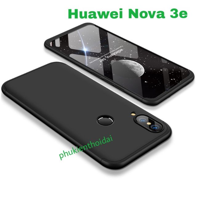 Ốp lưng Huawei Nova 3e hiệu GKK Bảo vệ 360 độ cao cấp siêu mỏng ( 3 mảnh )