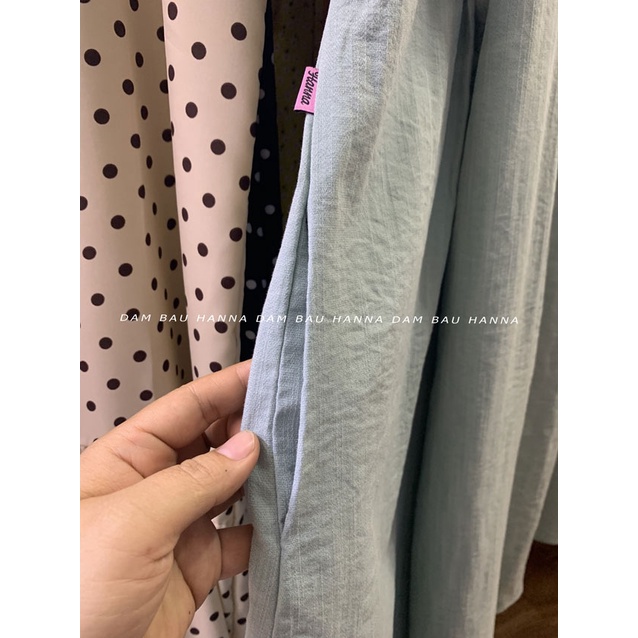 [SIZE 40-85KG] Đầm bầu công sở baby doll cổ lá sen dễ thương cho mẹ bầu trẻ VẢI LỤA ĐŨI CAO CẤP mềm mát ít nhăn
