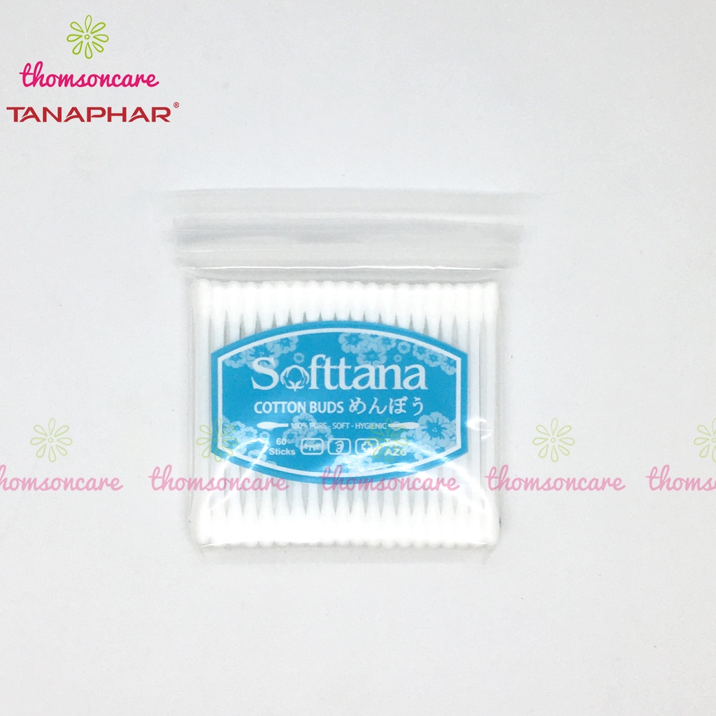Tăm bông người lớn Softtana - Lốc 12 lọ hoặc 12 túi - Chính hãng Soft Tana