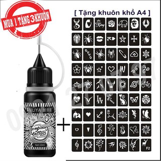 MỰC XĂM TẠM THỜI TẶNG 3 KHUÔN khổ A4 được chọn mẫu 0978767248