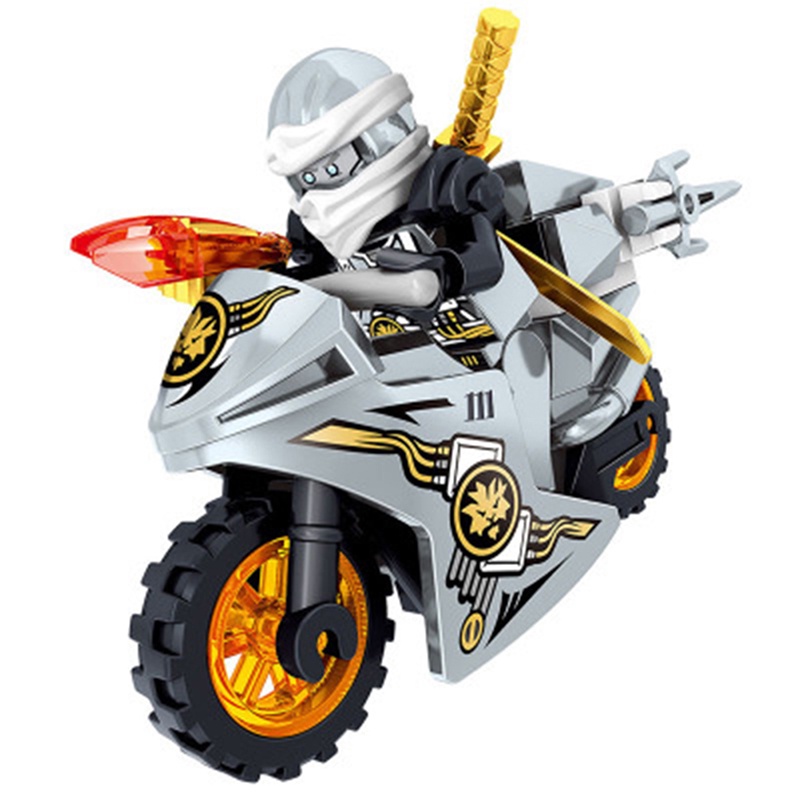Bộ 8 mô hình đồ chơi lắp ráp xe mô tô ninjago