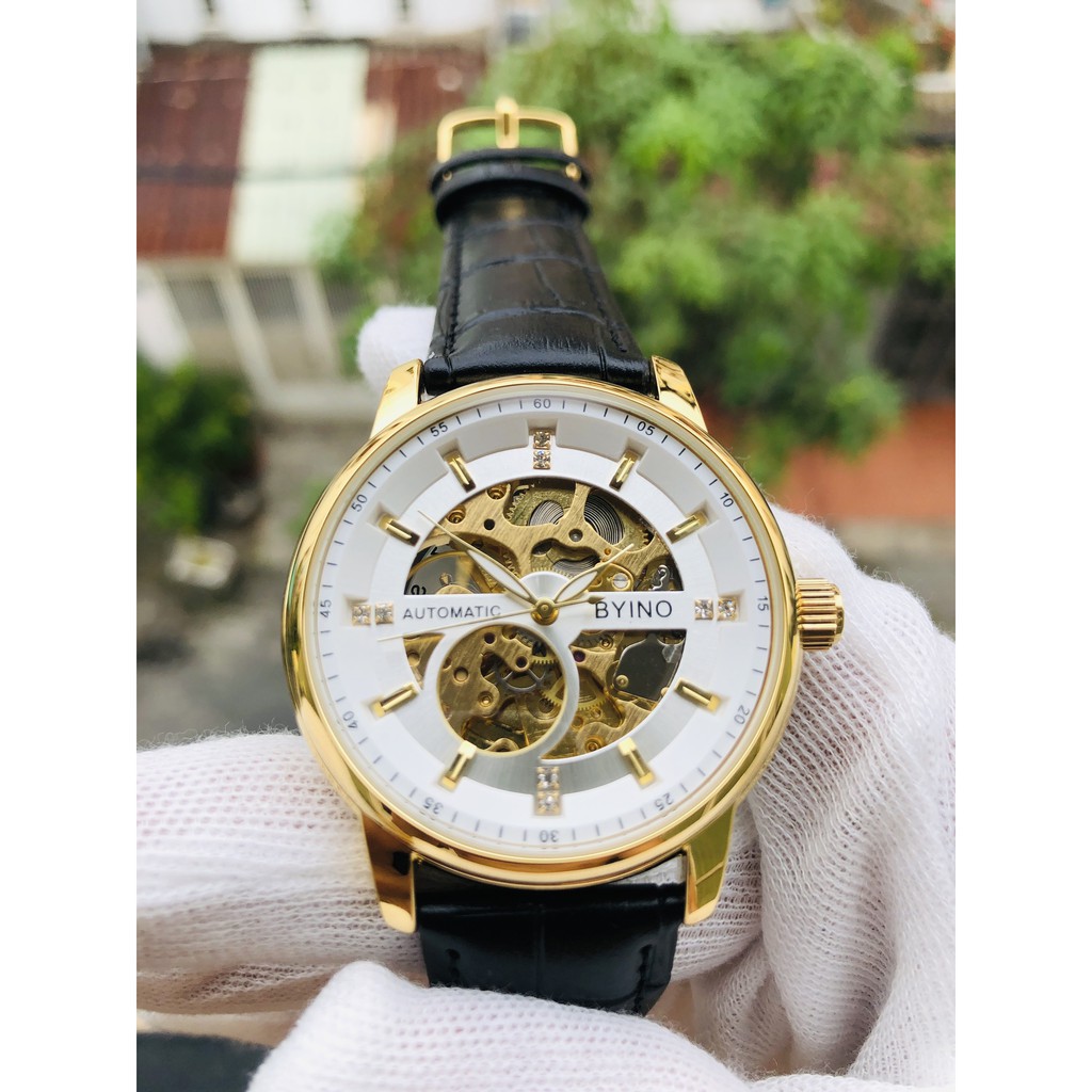 Đồng hồ nam cơ BYINO52 chính hãng dây da cao cấp (tặng kèm hộp đồng hồ) | BigBuy360 - bigbuy360.vn