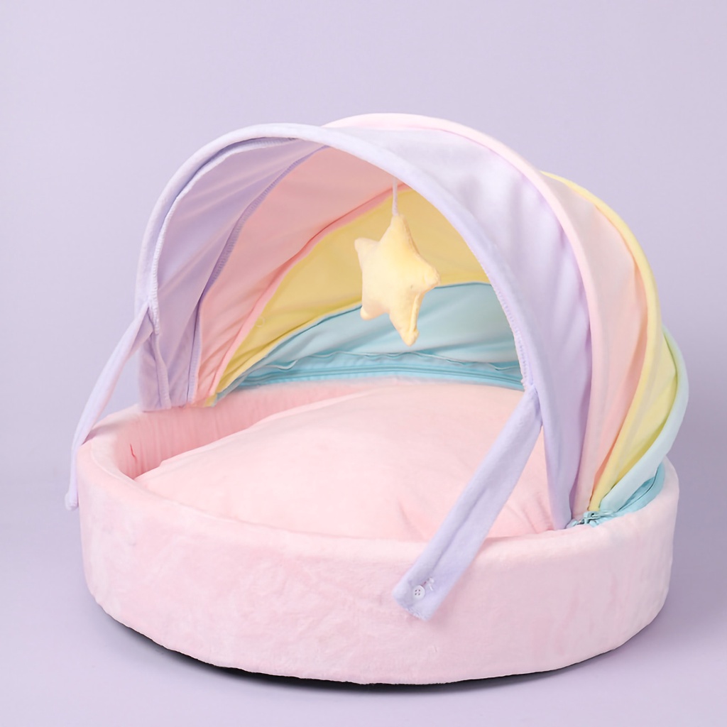 ❤️ Nitrogen071 Nhà nằm chó mèo Rainbow Cat Nest Four Seasons Sẵn có Thiết kế chống trượt dưới đáy Nhà mèo mềm mại thoải mái cho nuôi chó