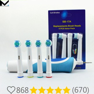 1 tặng 1 Bộ 4 đầu bàn chải đánh răng điện cho máy Oral-B kèm máy
