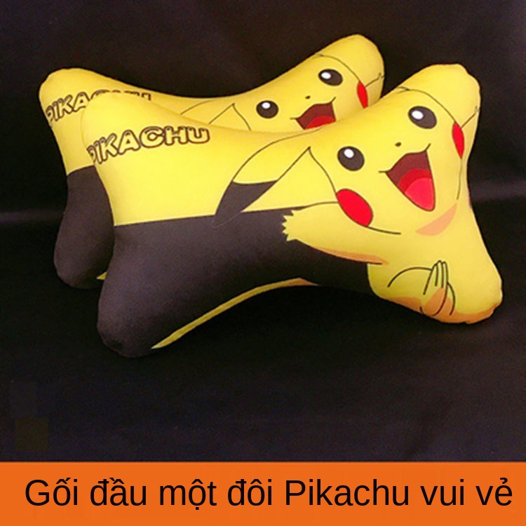 Pikachu dòng gối tựa đầu hoạt hình dễ thương sáng tạo, hai mặt có thể tháo rời giặt được, không mùi, phai màu, nữ