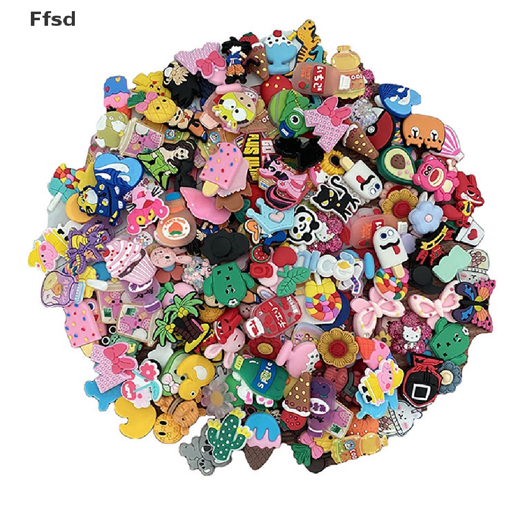 Set 20 phụ kiện trang trí dép Croc bằng PVC không trùng lặp chất lượng cao