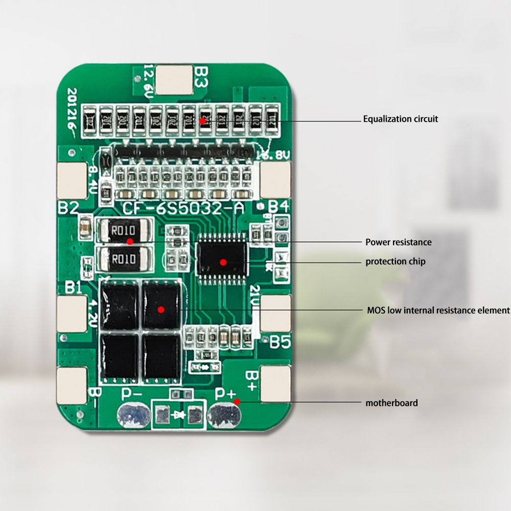 DIYMORE Bảng bảo vệ pin lithium 6s 22v 12a chuyên dụng