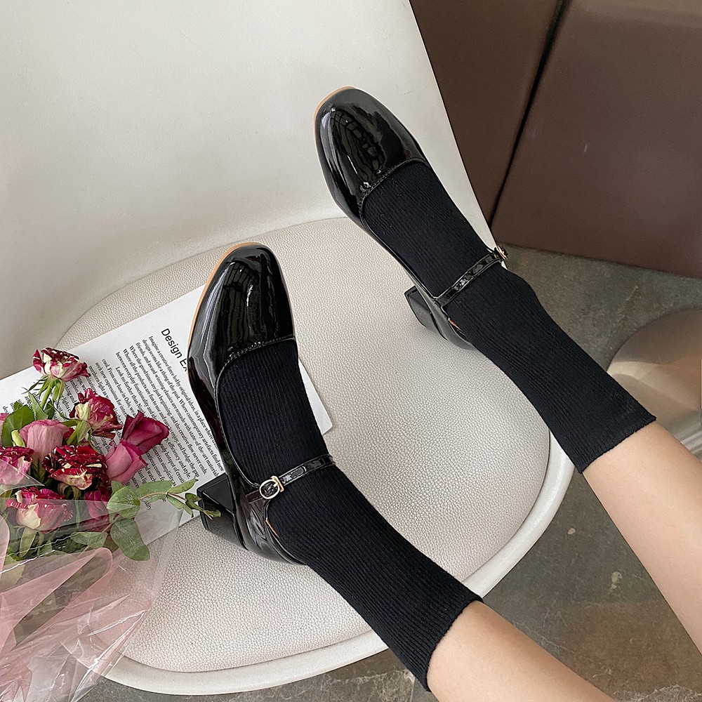 Giày Búp Bê Mũi Vuông Phối Khóa Thời Trang Mùa Thu 2020 | BigBuy360 - bigbuy360.vn