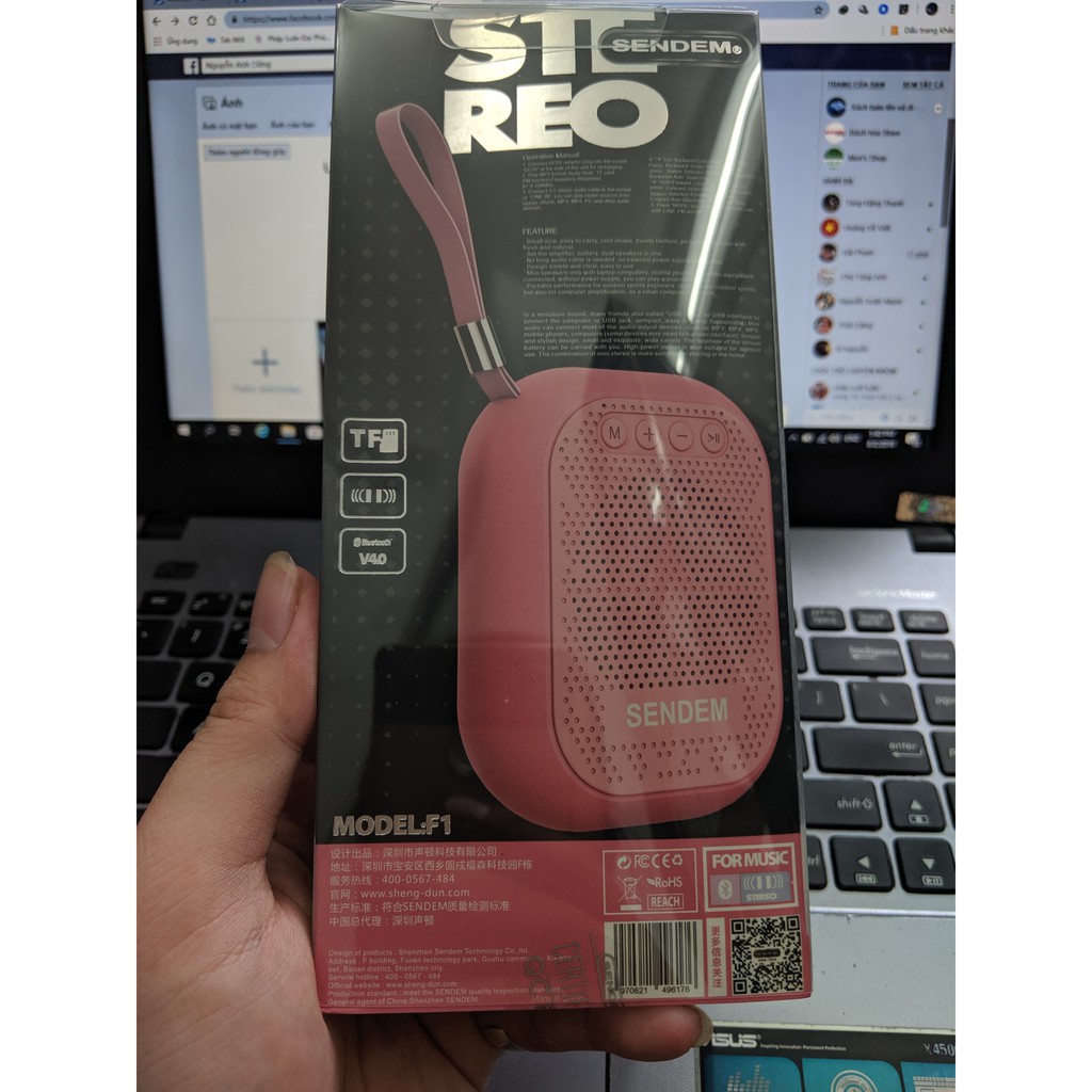 (Bảo hành 1 năm) Loa Bluetooth Sendem F1 - Nhỏ gọn - Thời trang - Âm thanh lớn