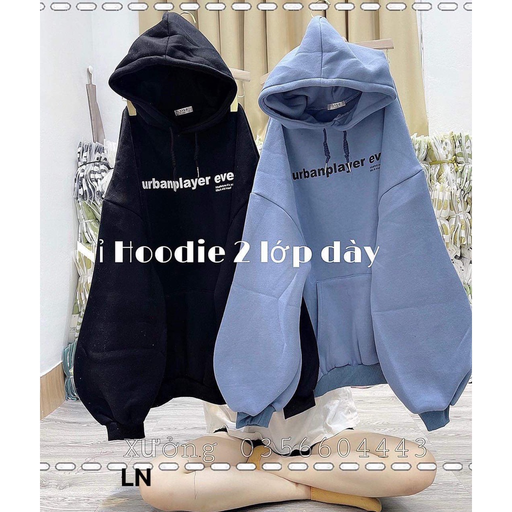 Áo hodie chữ tay bồng -6L0N