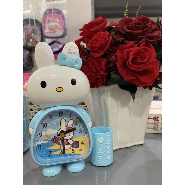 Đồng hồ để bàn chức năng xem giờ báo thức có lọ đựng bút hình mèo Hello kitty