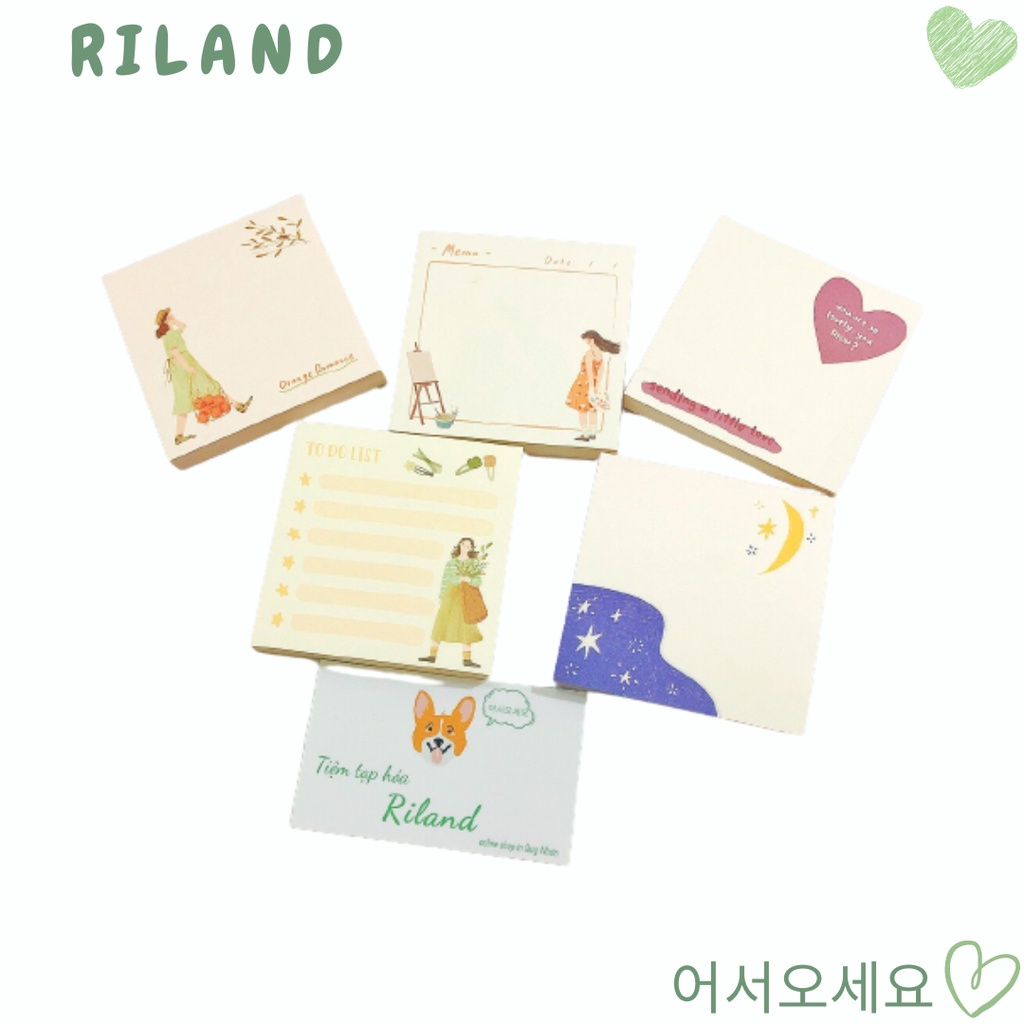 Tập 100 giấy note ghi chú phong cách vintage