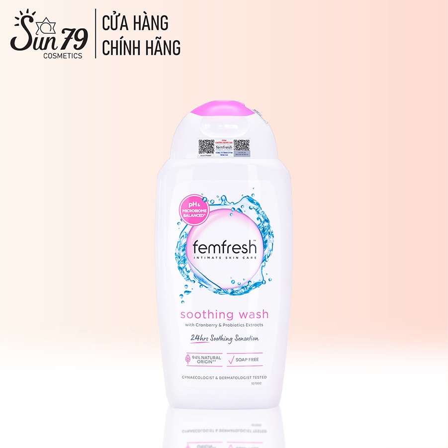 Dung dịch vệ sinh phụ nữ cao cấp Femfresh Soothing Wash 250ml - Hồng