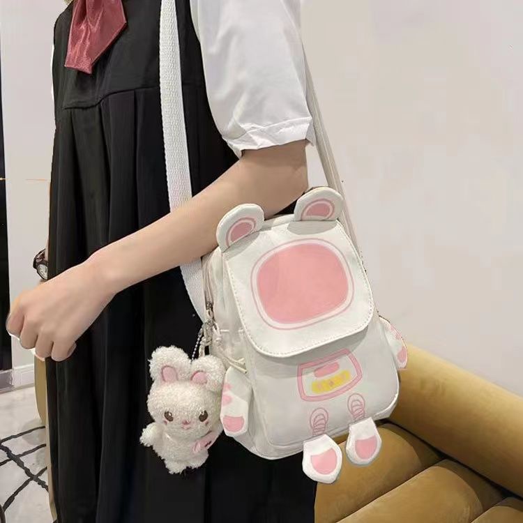Ba Lô Nhỏ Bằng Nylon Chống Nước In Hình Phi Hành Gia Dễ Thương Phong Cách Nhật Bản Cho Nữ