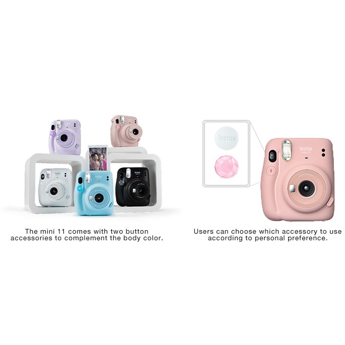 MÁY ẢNH FUJIFILM INSTAX MINI 11 BLUSH PINK (Đen hoặc Xanh) Tặng kèm 10 phim