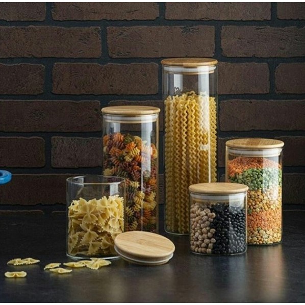 LỌ THỦY TINH NẮP GỖ CAO CẤP CÁC CỠ