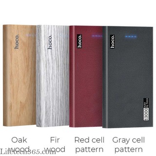 Pin sạc dự phòng HOCO B36 - 13000 mAh - 2 cổng sạc - Vỏ gỗ siêu sang - Hàng Chính Hãng