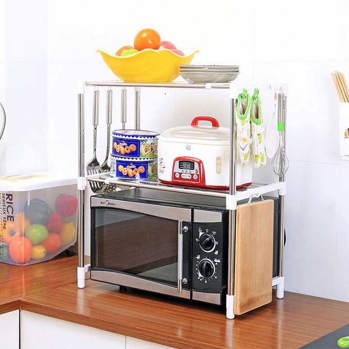 Kệ Để Lò Vi Sóng/Lò Nướng 2 Tầng Inox Đa Năng