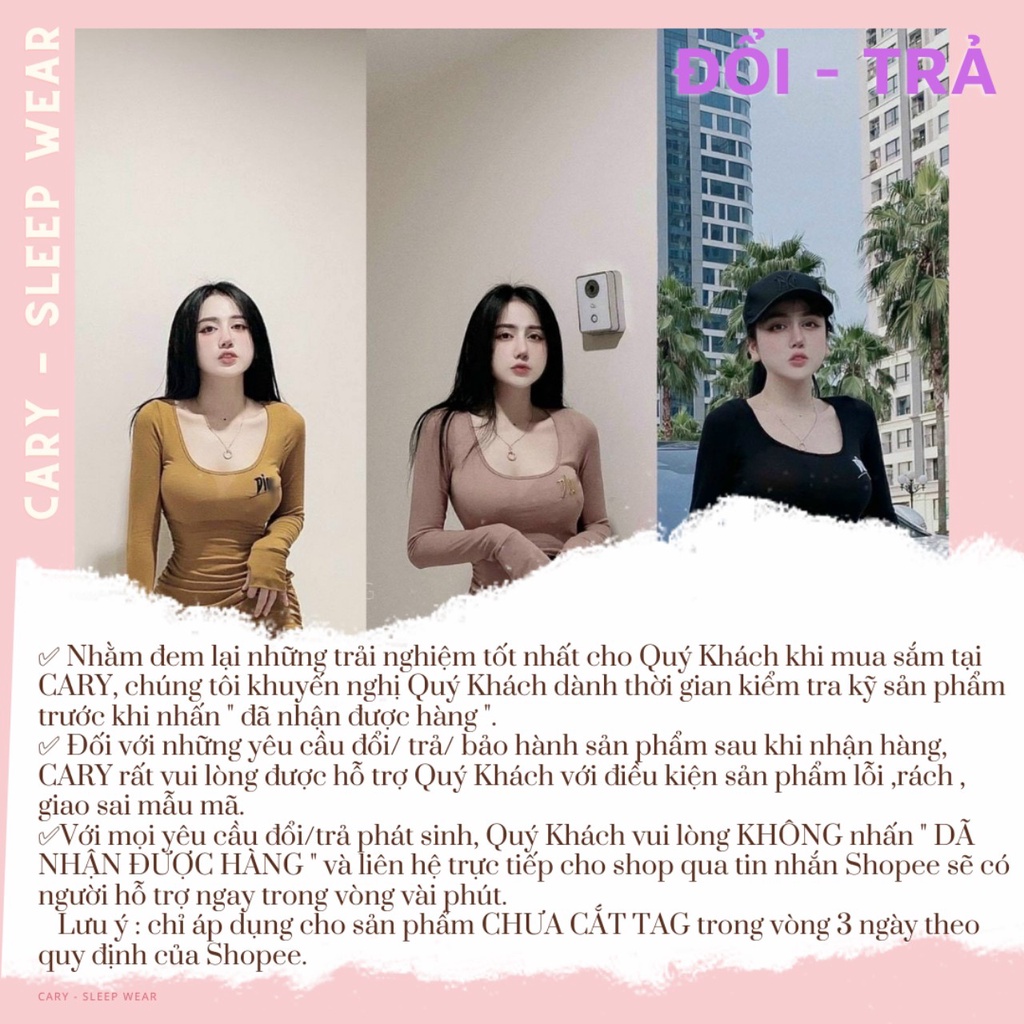 Đầm body cổ U nhún eo CARY chất thun gân tăm