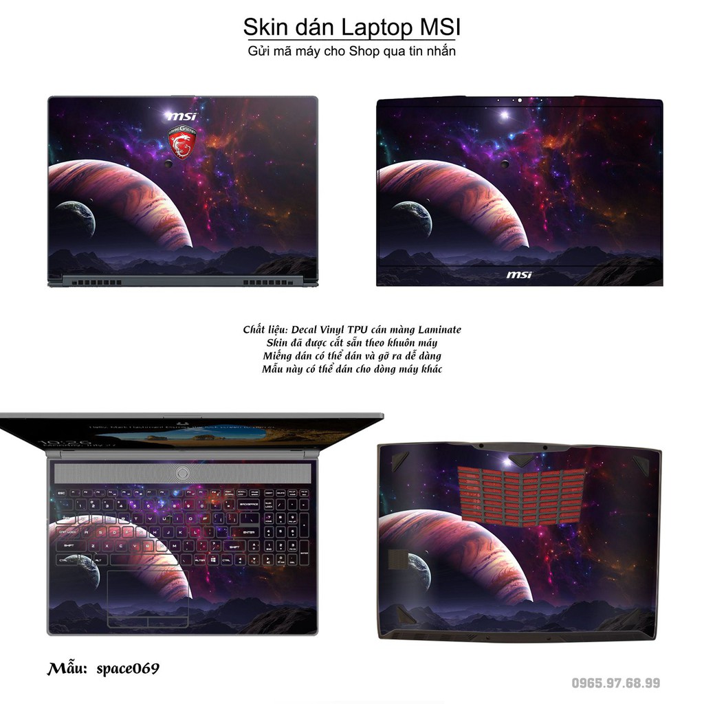 Skin dán Laptop MSI in hình không gian _nhiều mẫu 12 (inbox mã máy cho Shop)