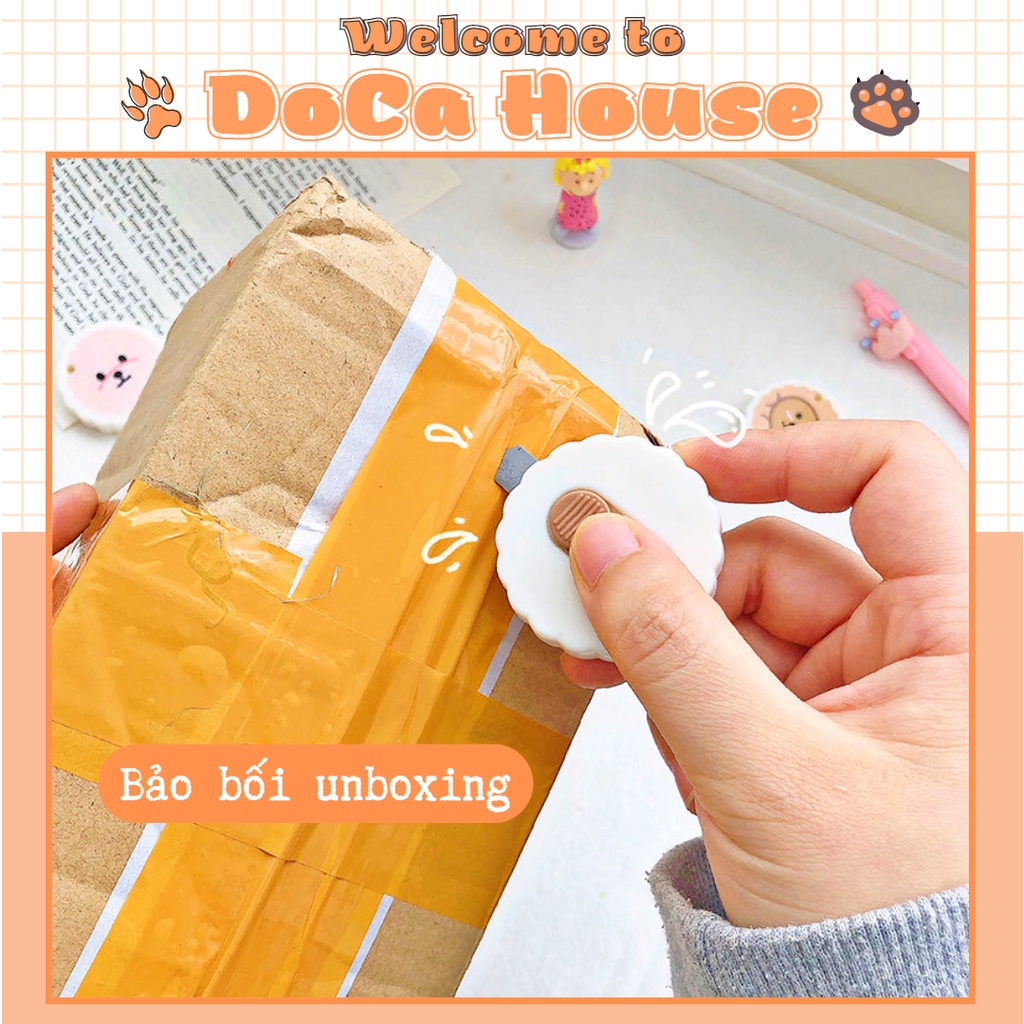 Dao rọc giấy DOCA, dao rọc giấy unboxing cún Poodle đáng yêu