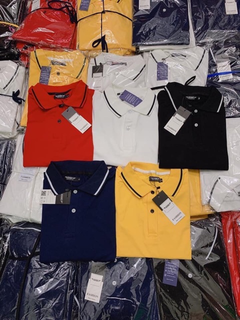 Áo phông cổ bẻ dệt cá sấu chất thun cottong mát, co giãn tốt dáng ôm body giá tốt | BigBuy360 - bigbuy360.vn