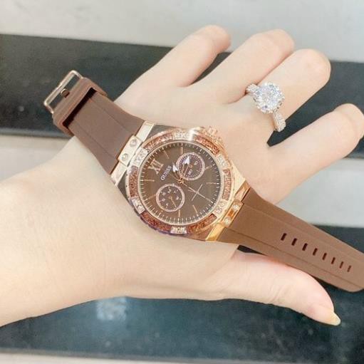 Đồng hồ Guess nữ dây silicon, viền đính kim cương, hàng full box, thẻ bảo hành 12 tháng - SUPPER SPORT