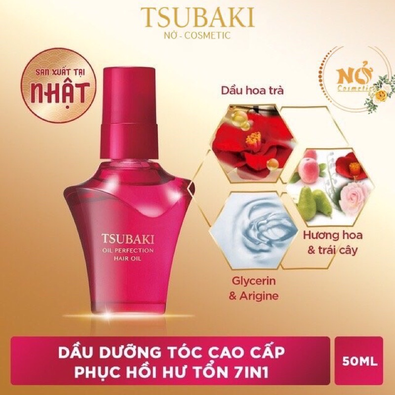 Dầu Dưỡng Tóc Tsubaki phục hồi hư tổn 50ml, Dầu Dưỡng Tóc Cao cấp Tsubaki Nhật Bản