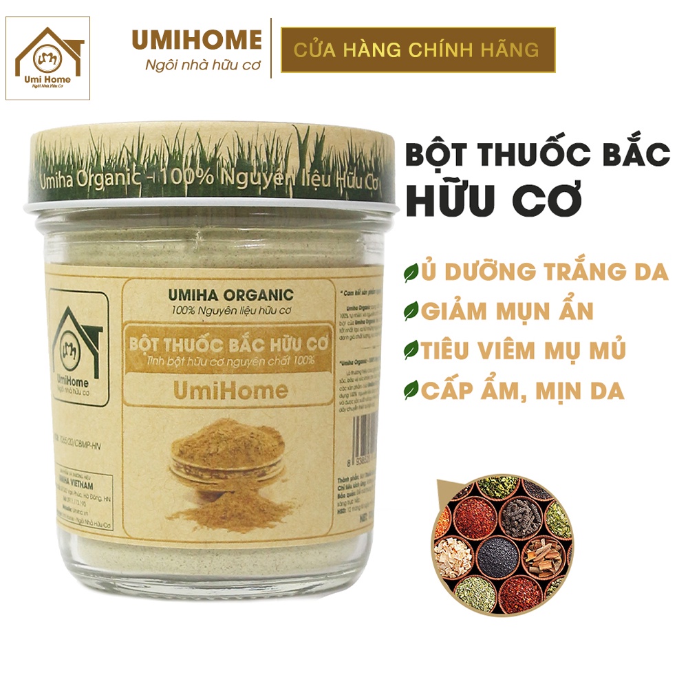 Bột Thảo Dược đắp mặt nạ 24 vị UMIHOME | Herbal Powder 100% Organic 135G