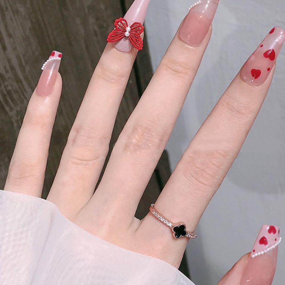 JARRED Phụ Kiện Trang Trí Móng Tay Hình Bướm Rỗng Thời Trang DIY