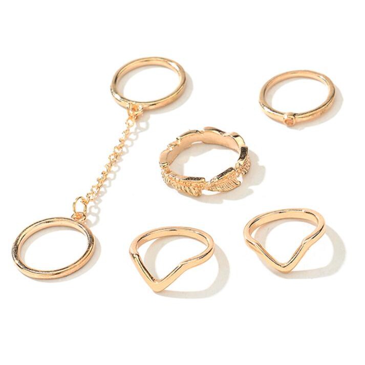 Set 6 Nhẫn Đeo Đốt Ngón Tay Nhiều Kiểu Dáng