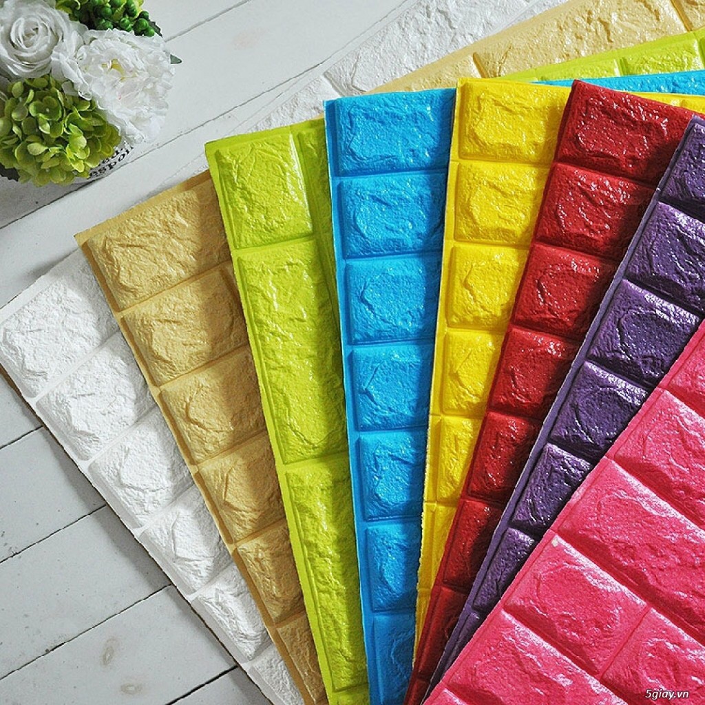 Xốp dán tường 3D giả gạch (SET 10 tấm - nhiều màu)