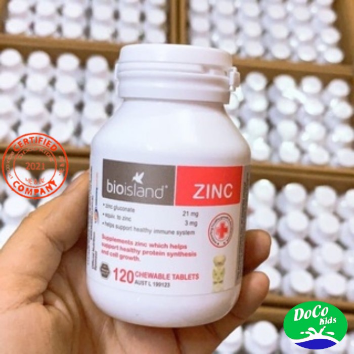 Kẽm ZinC Bio island 120v, Viên uống bổ sung kẽm cho bé từ 1 tuổi - Úc