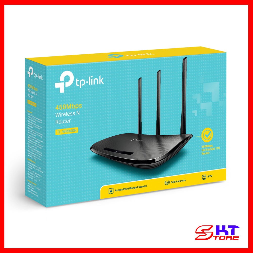 Bộ Phát Wifi Tp-Link TL-WR940N Chuẩn N Tốc Độ 450Mbps - Hàng Chính Hãng