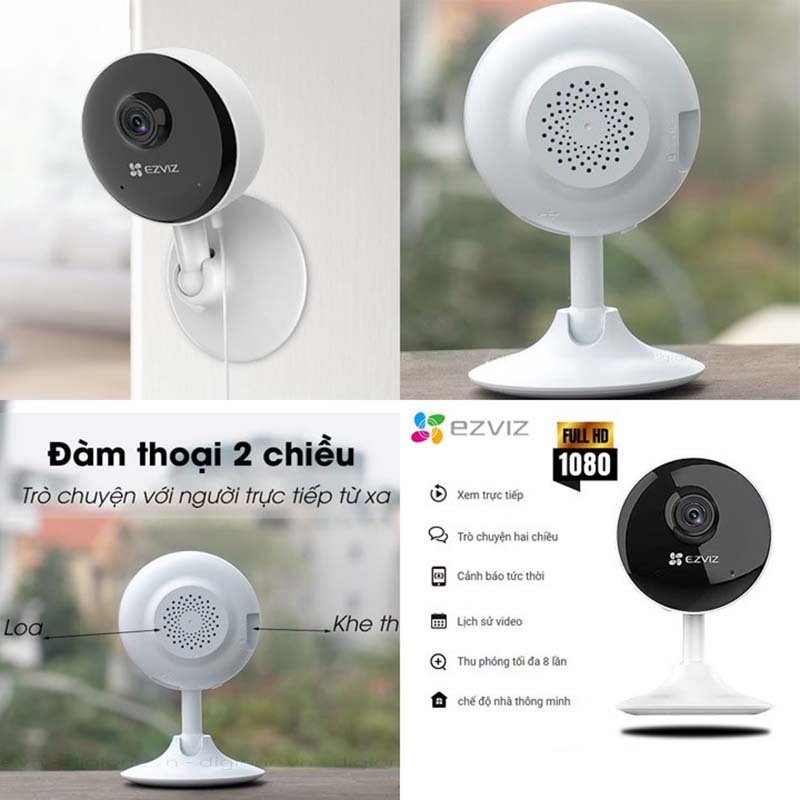 [Mã BMBAU300 giảm 10% đơn 499K] Camera wifi Ezviz C1C B 1080P Đàm thoại 2 chiều ,Tích hợp míc thu âm thanh, Hình ảnh FHD