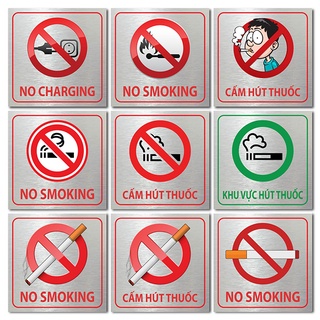 No smoking, cấm lửa, cấm hút thuốc, khu vực hút thuốc, bảng cấm thuốc, bảng no smoking nhiều mẫu loại cao cấp