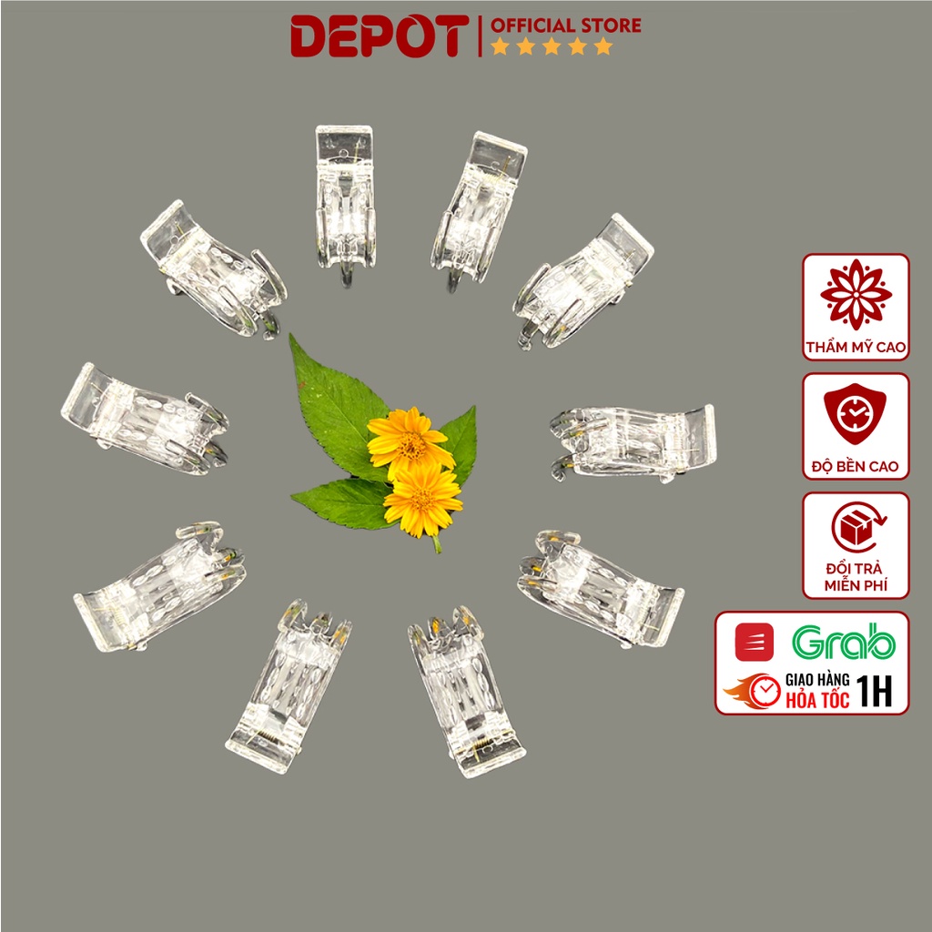 Set kẹp càng cua 3 răng 5 răng màu đen DEPOT, kẹp tóc càng cua tạo xoăn nhẹ phong cách Hàn Quốc