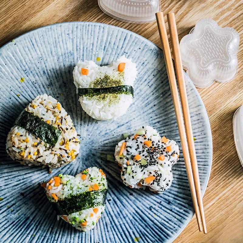 [Tặng thìa] Set 6 Khuôn cơm nắm onigiri, bento, cơm kiểu Nhật cho bé ăn dặm