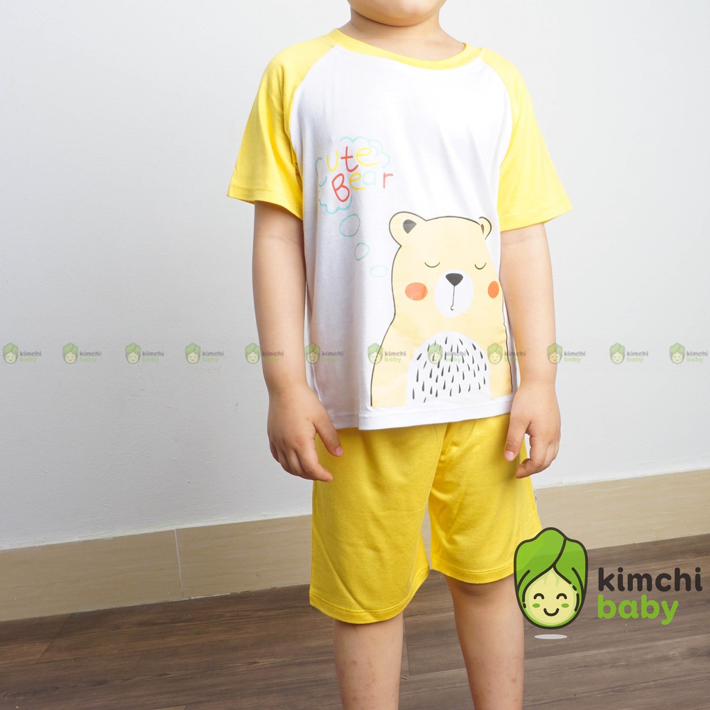 Đồ Bộ Bé Trai, Bé Gái Minky Mom Vải Thun Lạnh Họa Tiết Dễ Thương, Bộ Cộc Tay Cho Bé Mặc Nhà Hè MKM2114