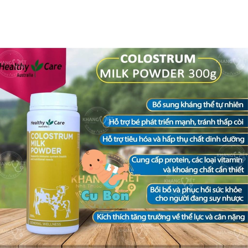 Sữa bò non Healthy Care Colostrum Milk Powder 300g của Úc tăng cường sức đề kháng và thúc đẩy tăng cường thể chất