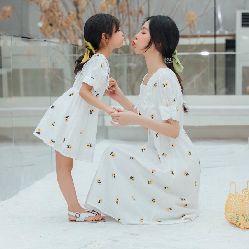 vải đũi xước hoa hướng dương mềm mát may váy áo