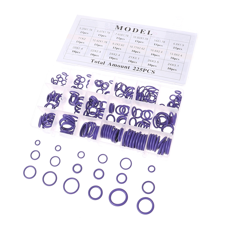 Set 225 VòNg ĐệM Cao Su HìNh Chữ O R134a Chuyên DụNg Cho MáY ĐiềU HòA Xe Hơi