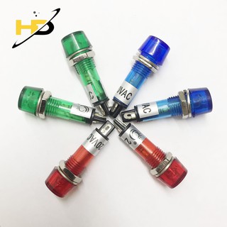 [5 CHIẾC] Led Đèn Báo 220V 10mm Tín Hiệu Đèn AC Màu Đỏ, Xanh Lá, Xanh Dương
