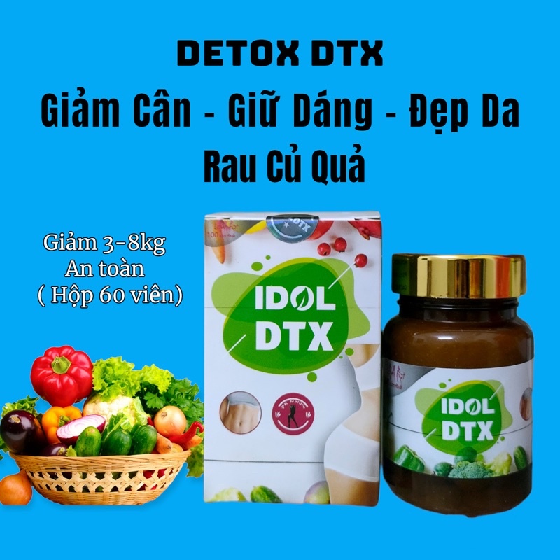 Detox IDOL DTX Rau của quả hỗ trợ giảm cân giảm mỡ bụng thanh lọc cơ thể (60viên)