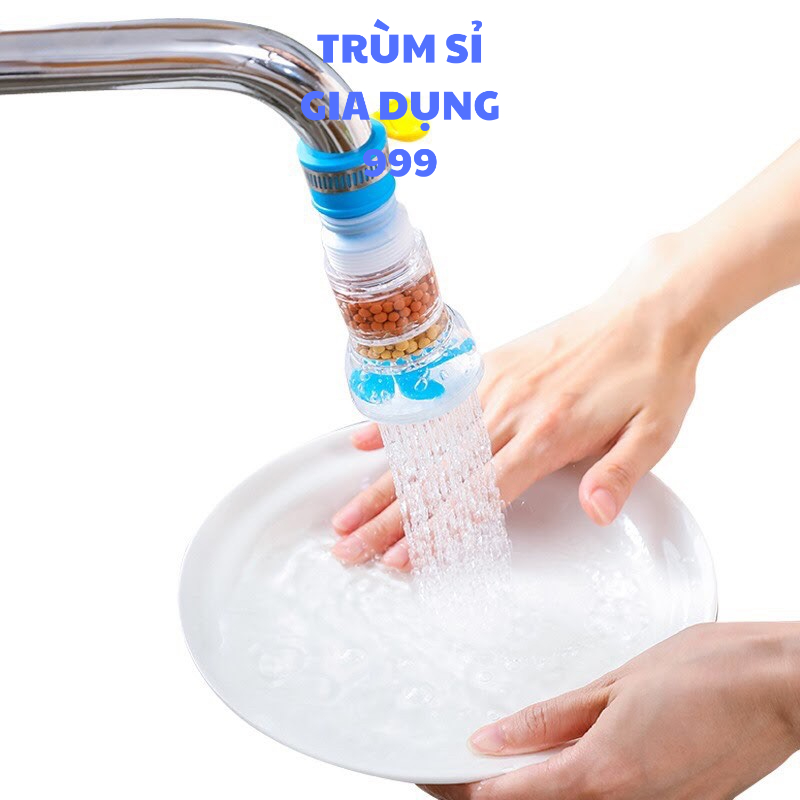 đầu vòi lọc nước tăng áp có khóa nhựa mẫu mới,  Đầu vòi lọc nước tăng áp 360 độ - Có thể kéo dài Vòi tăng áp lực nước